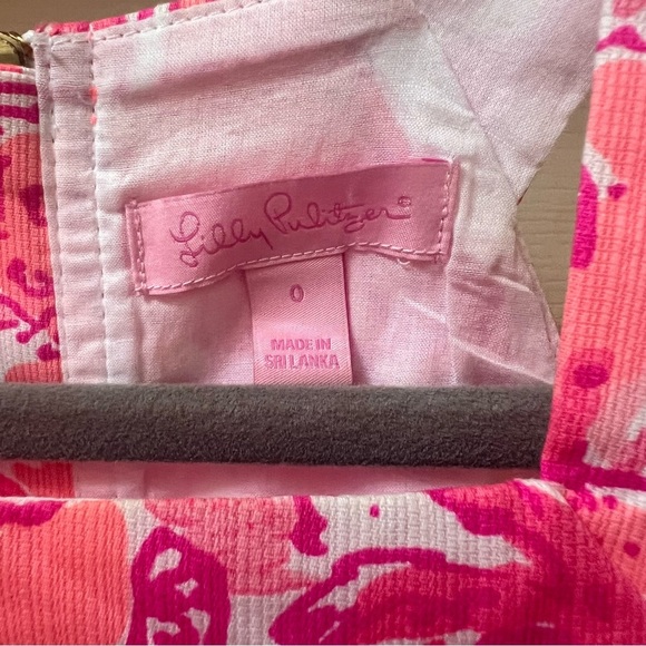 Like New Lilly Pulitzer Simone Shift Pink & White Dress, T Strap Neckline, 0 - Picture 4 of 11